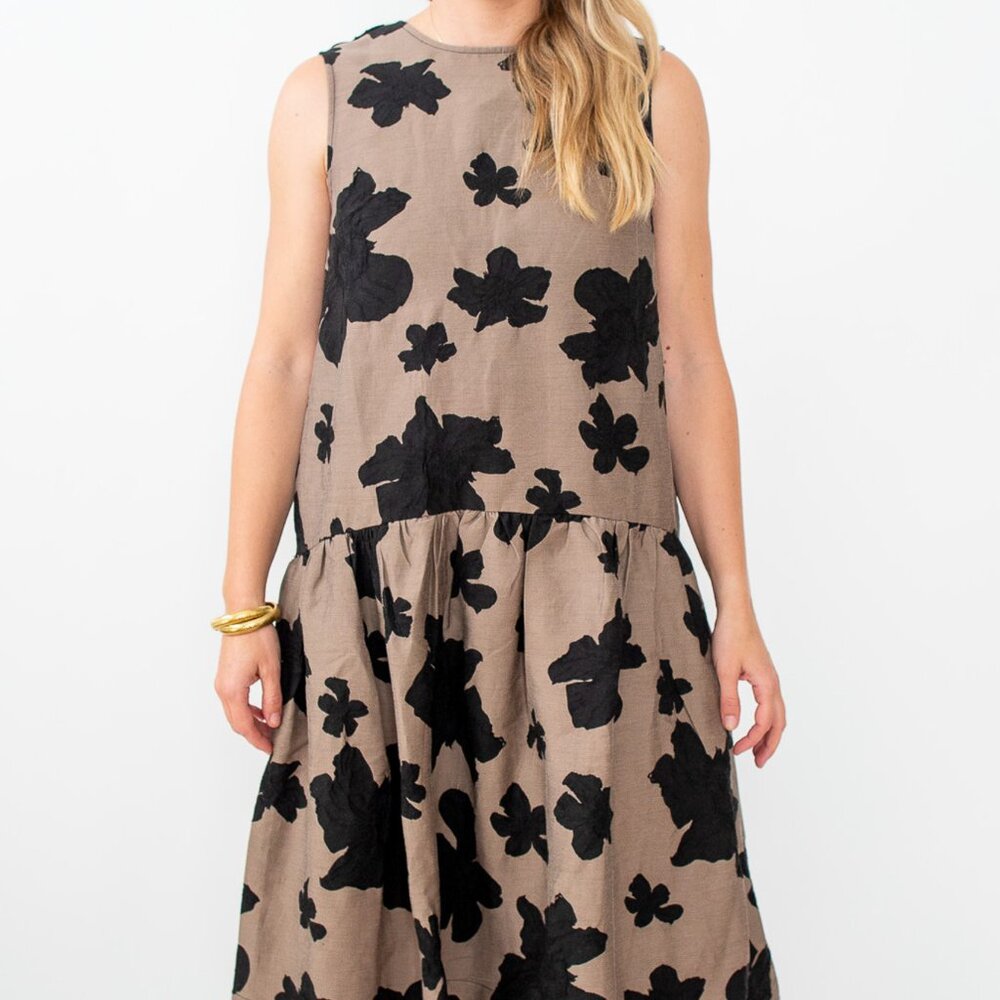 Aurem Drop Waist Jacquard Midi Dress